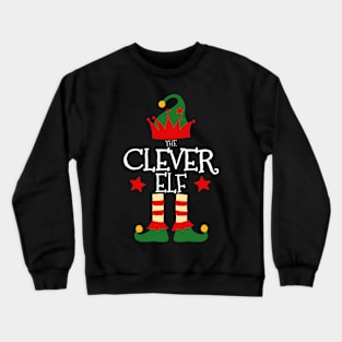 Clever Elf Matching Family Group Christmas Party Pajamas Crewneck Sweatshirt